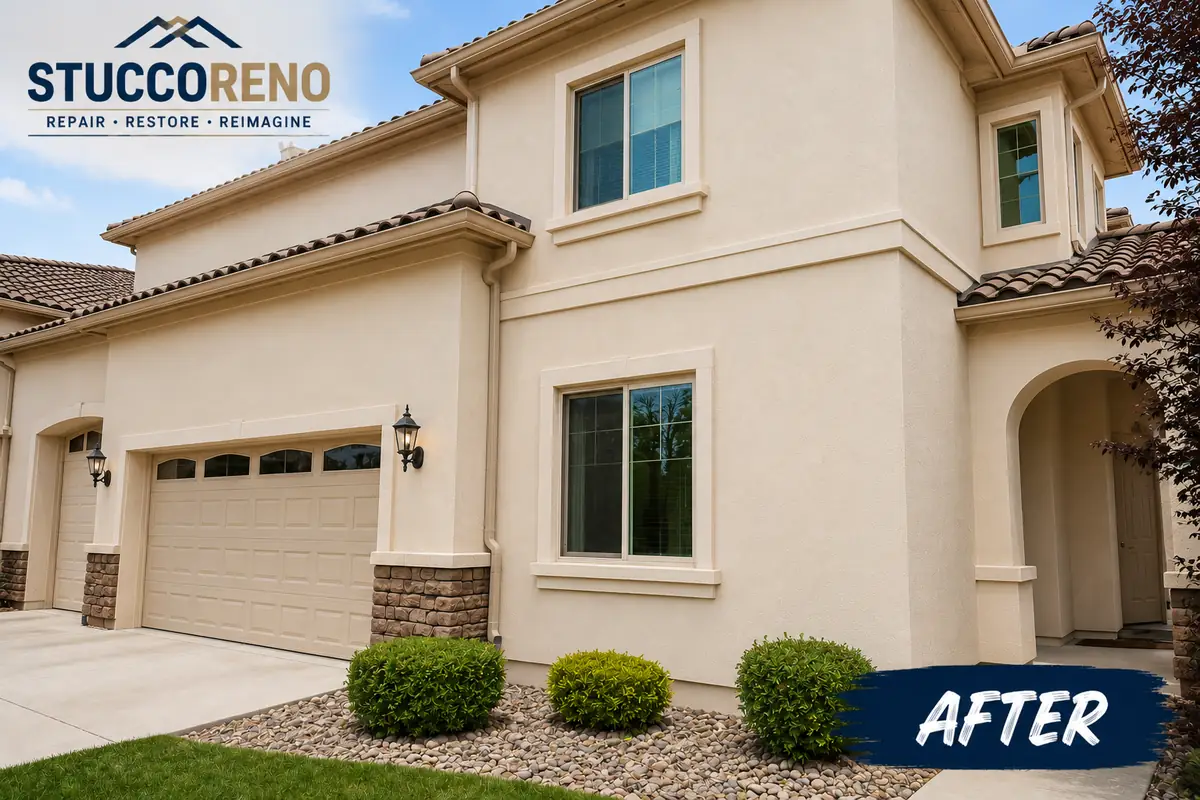 Freshly re-stuccoed two-story home in Somersett Reno NV